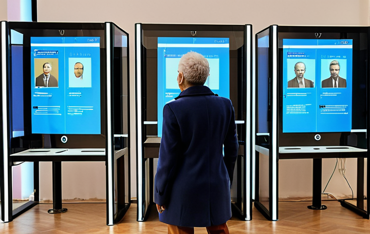**

A futuristic polling station in Rome. A diverse group of Italian citizens are casting their votes on sleek, transparent tablets. Behind them, a large holographic display shows the blockchain ledger updating in real-time with each vote, emphasizing security and transparency. The scene is bright and optimistic, symbolizing the future of democracy in Italy.

**