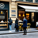 Home 6 **
"A bustling street scene in Milan, featuring a modern cafe with people using cryptocurrency on their smartphones, discussing DeFi and NFTs. The cafe's signage includes subtle blockchain-related symbols. Everyone is fully clothed in stylish, contemporary Italian fashion. Safe for work, appropriate content, professional, modest attire, perfect anatomy, correct proportions, natural pose, well-formed hands, proper finger count, natural body proportions, high quality, professional photography."
**
