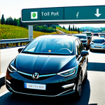 Home 5 블록체인과 자율주행차의 미래 - Autonomous Car Paying at a Toll Booth**
"A sleek, modern autonomous car stopped at an Italian toll ...