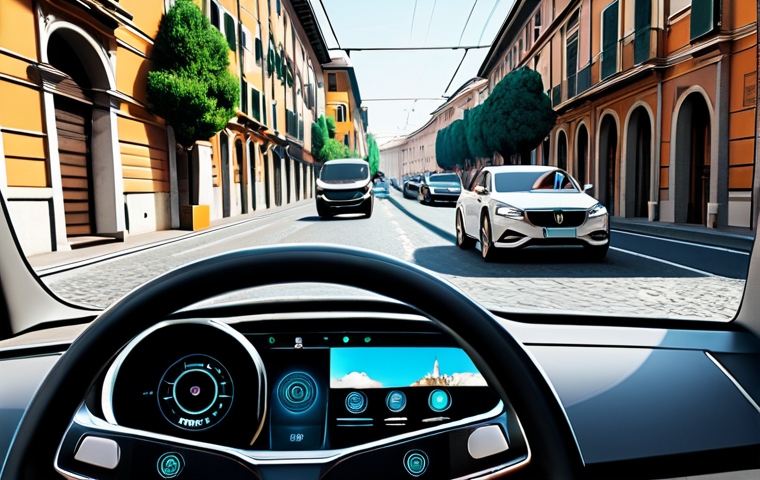 블록체인과 자율주행차의 미래 - Autonomous Car Paying at a Toll Booth**

"A sleek, modern autonomous car stopped at an Italian toll ...